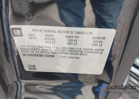 2011 Chevrolet Impala Ls from USA, damaged, VIN 2G1WA5EK3B1133298